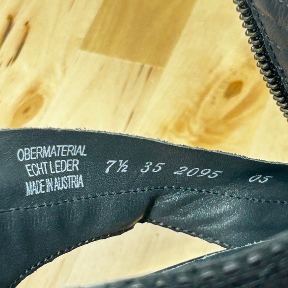 Paul Green Womens Peep-Toe Black Embossed Leather Ankle Side Zip Booties - 7.5‎ - Picture 10 of 10